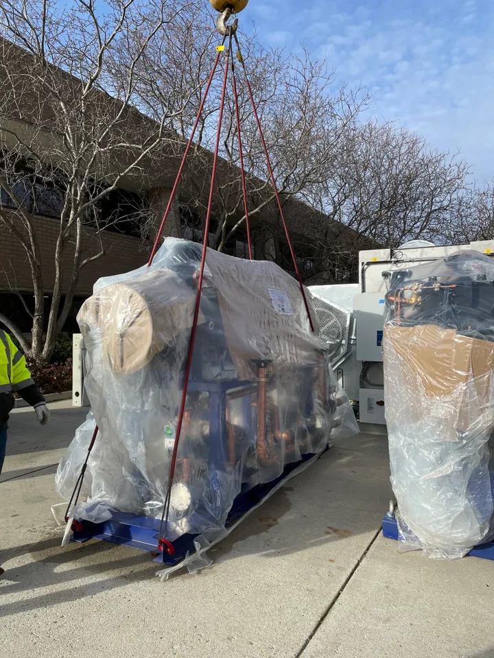 Replacing 2 comfort chillers with Arctic Cool Turbocor chillers in a corporate office building complex